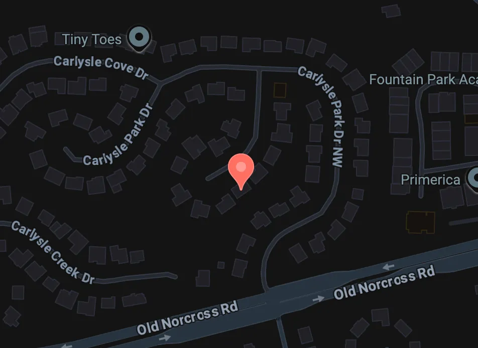Map showing McCloud Manor at 2100 Carlysle Park Lane